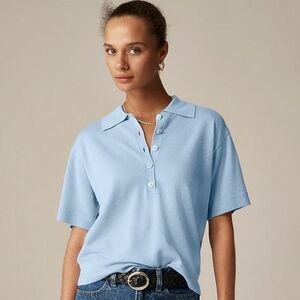 New! J. Crew Featherweight Cashmere Short Sleeve Sweater Polo